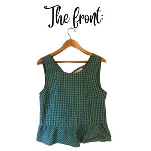 J.Crew checkered peplum top. Size L